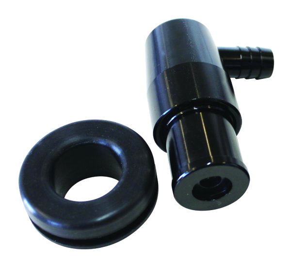 Billet PCV Valve with 3/8" Barb   Black Finish.