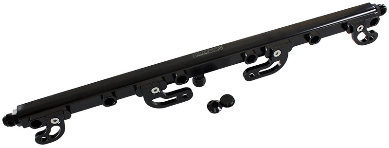 Ford FG Barra 4.0L DOHC Turbo Billet EFI Fuel Rail - Black  Suit 14mm 3/4" Length Fuel Injectors, -8ORB Ports