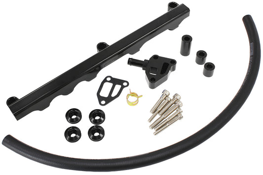 Nissan S14 and S15 SR20 Billet EFI Fuel Rail - Black  Suit 14mm Short Length Fuel Injectors, -8ORB Ports