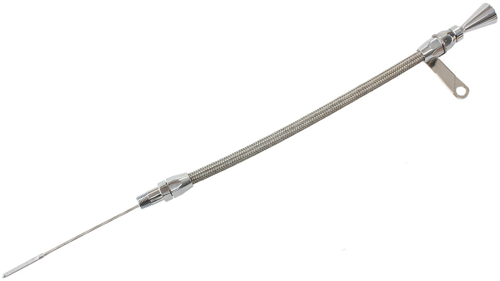 Universal Engine Dipstick   20-3/4" OAL, 1/4" NPT Thread, Can Cut To length, Chrome Finish
