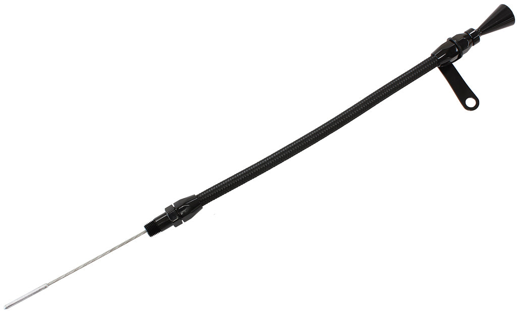 Universal Engine Dipstick   20-3/4" OAL, 1/4" NPT Thread, Can Cut To length, Black Finish