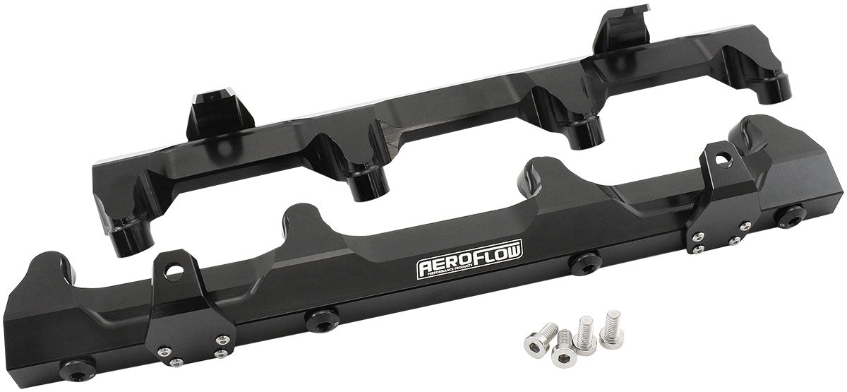 GM Supercharged LSA Billet EFI Fuel Rails - Black  Suit 14mm Short Length Fuel Injectors, -8ORB Ports