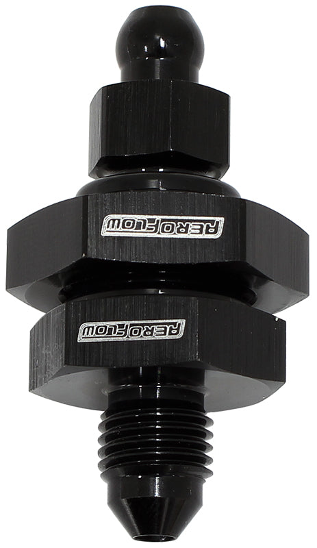 -3AN Bleed Nipple Bulkhead Fitting   Black Finish