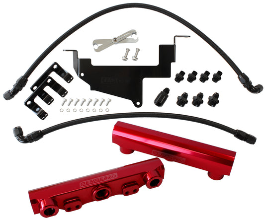 Subaru, Toyota, Scion FA20 Billet EFI Fuel Rail Kit - Red  Suit Standard Fuel Injectors, -8ORBPorts