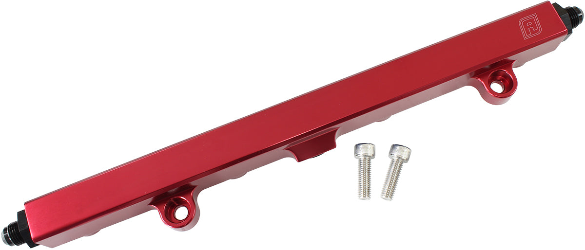 Honda K20 and K24 Billet EFI Fuel Rail - Red  Suit 14mm Full Length Fuel Injectors, -8ORB Ports