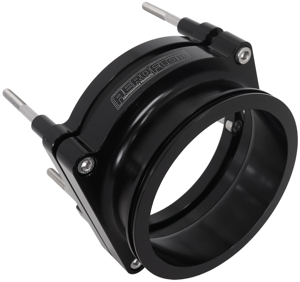 GM LS Throttle Body Adapter, Black Finish  suits 102mm Fly By Wire and 4" Intercooler Clamp
