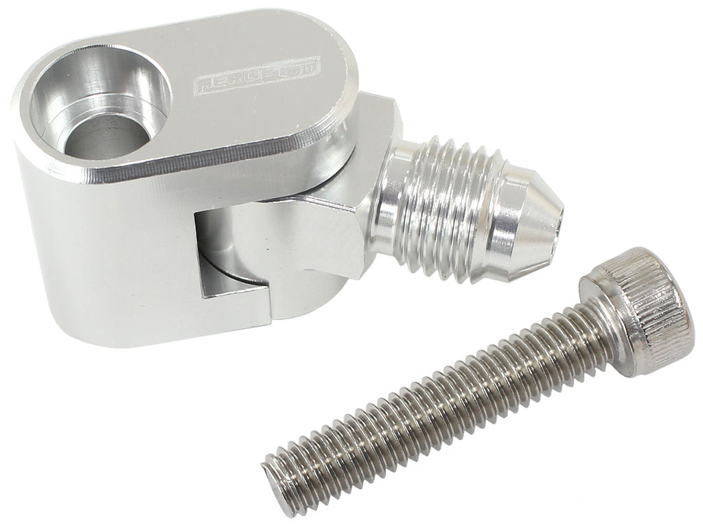Single Swivel Water Cross-Over Adapter - Silver   Suit GM LS Series Engines with -4AN Swivel Male End