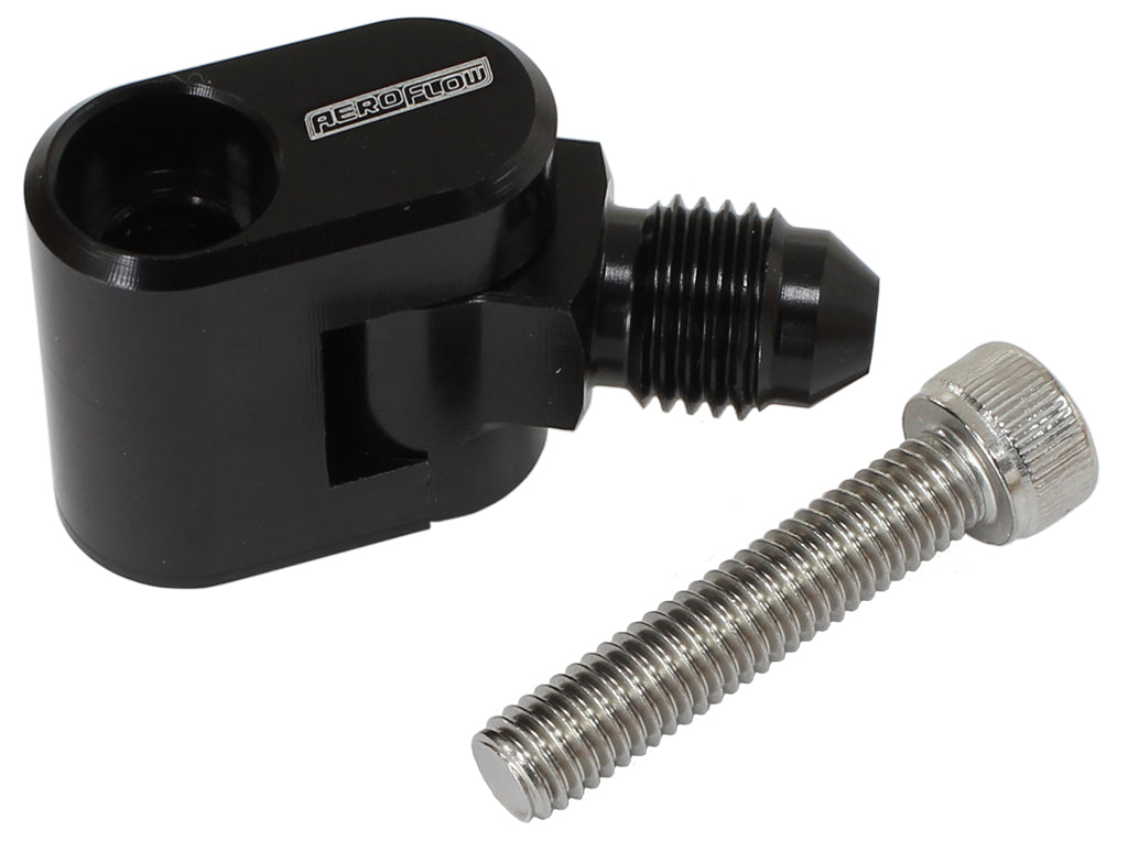 Single Swivel Water Cross-Over Adapter - Black   Suit GM LS Series Engines with -4AN Swivel Male End