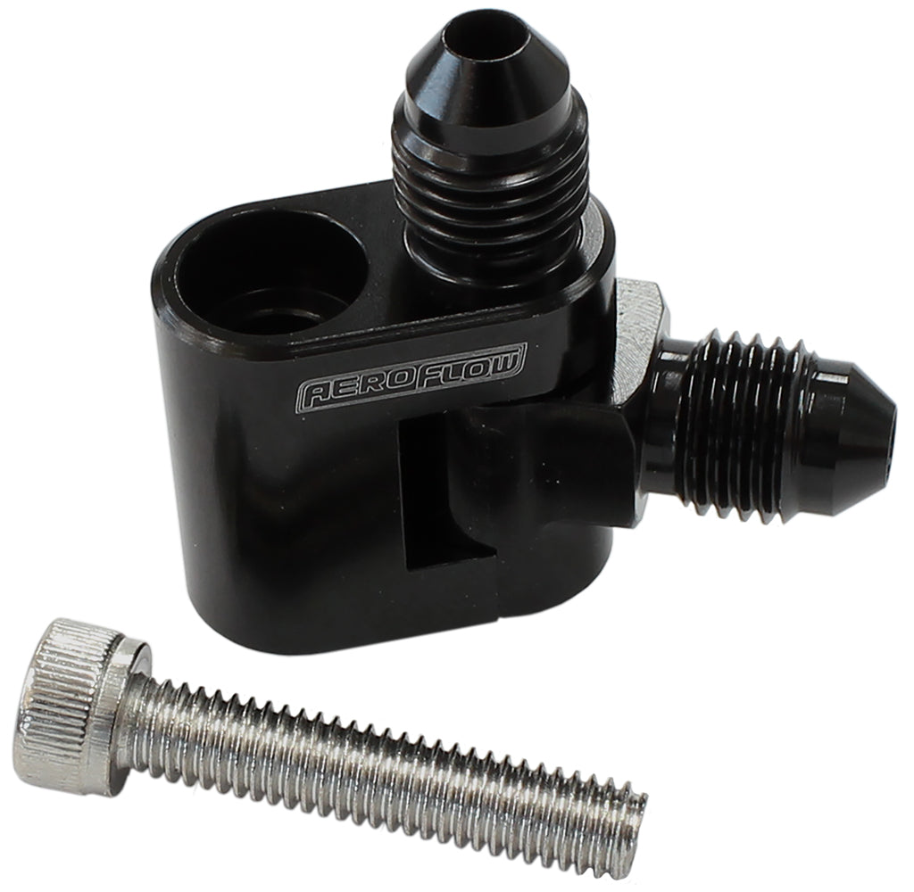 Dual Swivel Water Cross-Over Adapter - Black   Suit GM LS Series Engines with 2 x -4AN Male Ends