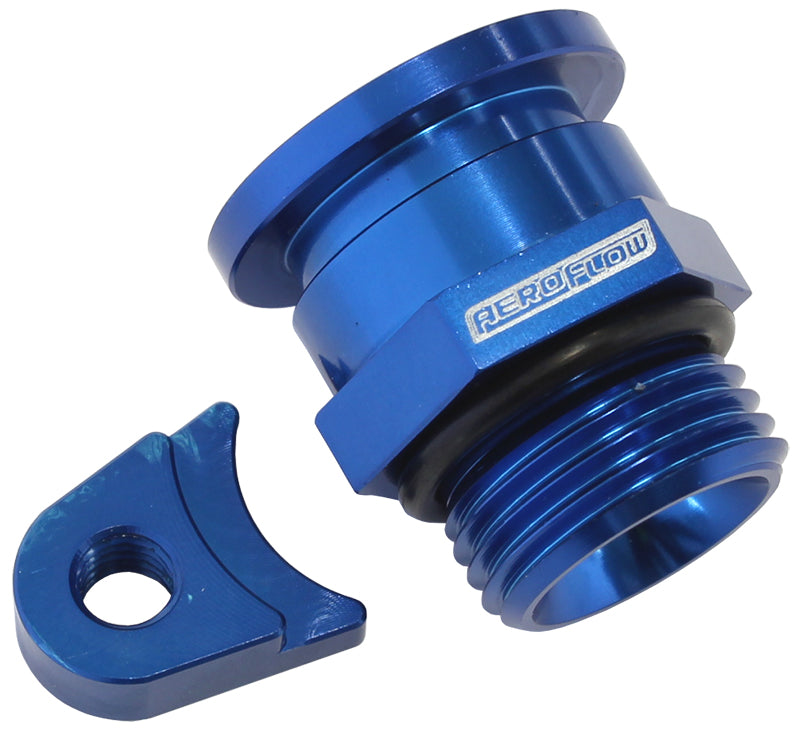 Aeroflow Fuel Pressure Regulator Adapter - Blue   Suit Holden V8 EFI, adapts Factory regulator to Aeroflow Fuel Rail