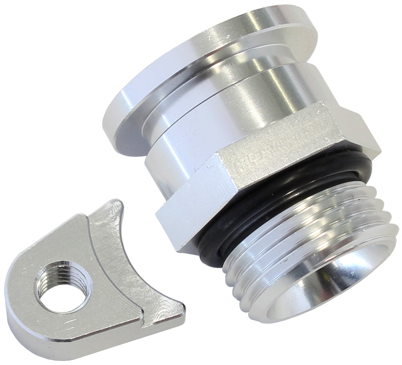 Aeroflow Fuel Pressure Regulator Adapter - Silver   Suit Holden V8 EFI, adapts Factory regulator to Aeroflow Fuel Rail