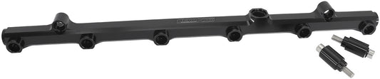 Aeroflow Nissan RB26DETT Billet EFI Fuel Rails (Black)   Suit 14mm Full Length Fuel Injectors, -8ORB Ports