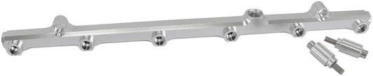 Aeroflow Nissan RB26DETT Billet EFI Fuel Rails (Silver)   Suit 14mm Full Length Fuel Injectors, -8ORB Ports
