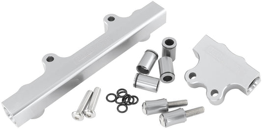 Aeroflow Mazda Series 4, 5 13B Billet EFI Fuel Rails - Silver  Suit 14mm 3/4" Length Fuel Injectors, -8ORB Ports
