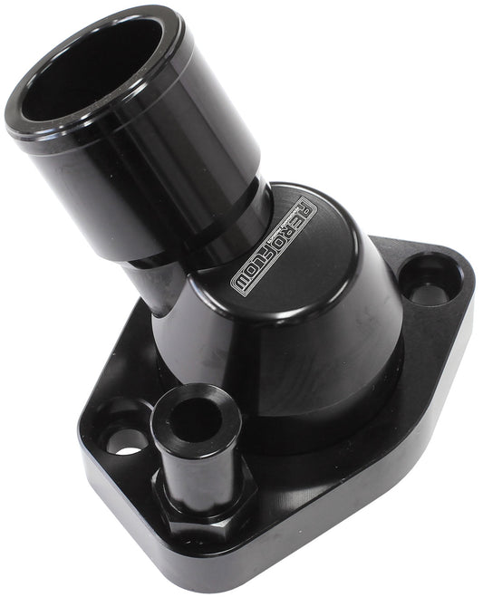 Aeroflow Billet 45Â° Swivel Thermostat Housing, Black Finish   Suit Ford 289-351W, with -6ORB to 5/8" Barb included