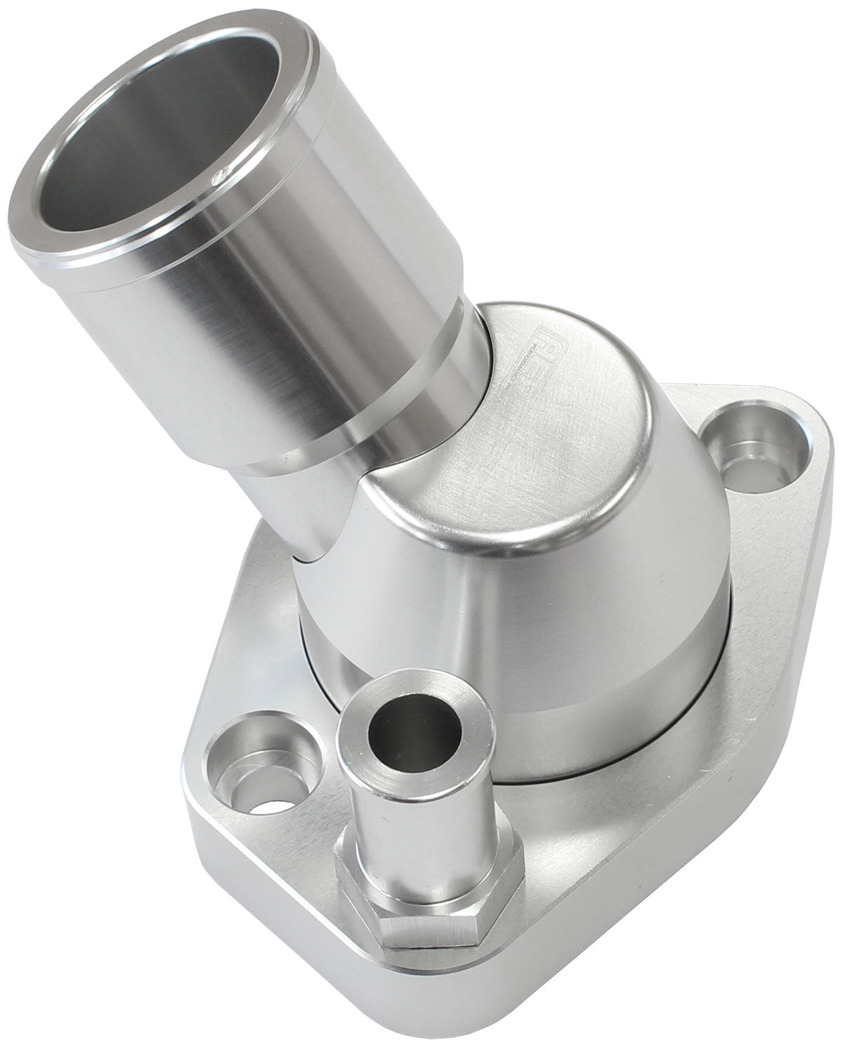 Aeroflow Billet 45Â° Swivel Thermostat Housing, Silver Finish   Suit Ford 289-351W, with -6ORB to 5/8" Barb included