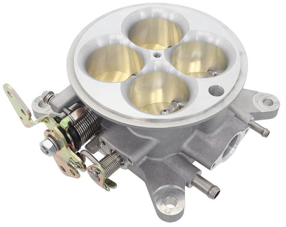 Aeroflow Cast Aluminium 4 Barrel 1000cfm Throttle Body    Natural Finish. Suit 4150 Square Bore