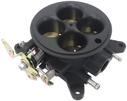 Aeroflow Cast Aluminium 4 Barrel 1000cfm Throttle Body    Black Finish. Suit 4150 Square Bore