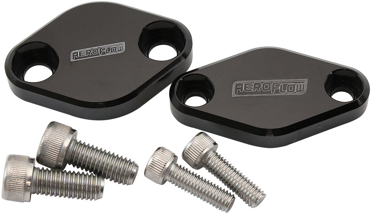 Aeroflow Subaru Air Pump Delete Plates   Black Finish, Suit EJ25 Engines