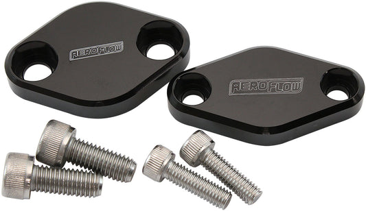 Aeroflow Subaru Air Pump Delete Plates   Black Finish, Suit EJ25 Engines