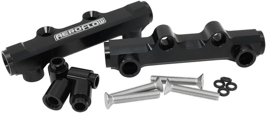 Aeroflow Subaru EJ20 and EJ25 Top Feed Billet EFI Fuel Rail - Black  Suit 14mm 3/4" Length Fuel Injectors, -8ORB Ports