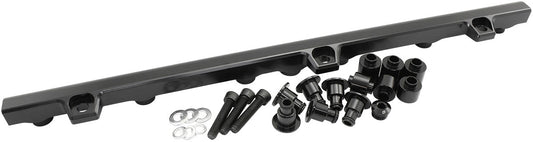 Toyota 2JZ-GE Billet EFI Fuel Rail - Black  Suit 14mm Short & 3/4" Length Fuel Injectors, -8ORB End Ports with -6ORB Middle Port