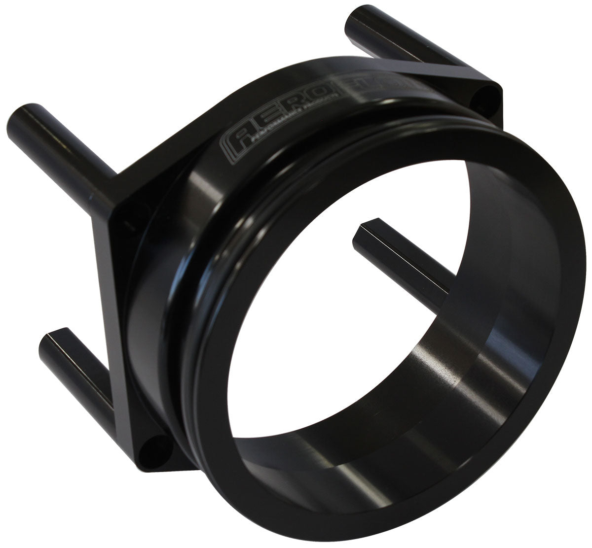 Aeroflow 95mm Throttle Body Intercooler Adapter - Black Finish   Suit AF64-2072 and AF64-2072BLK Throttle Body