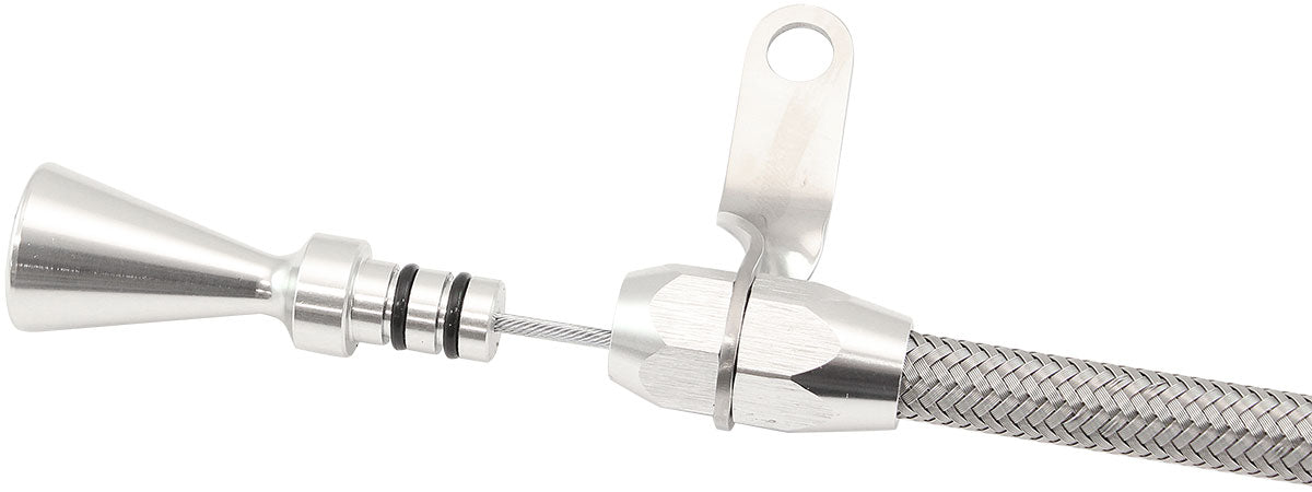 Aeroflow Mitsubishi 4G63 Engine Dipstick - Silver Finish   Stainless Steel Flexible Dipstick