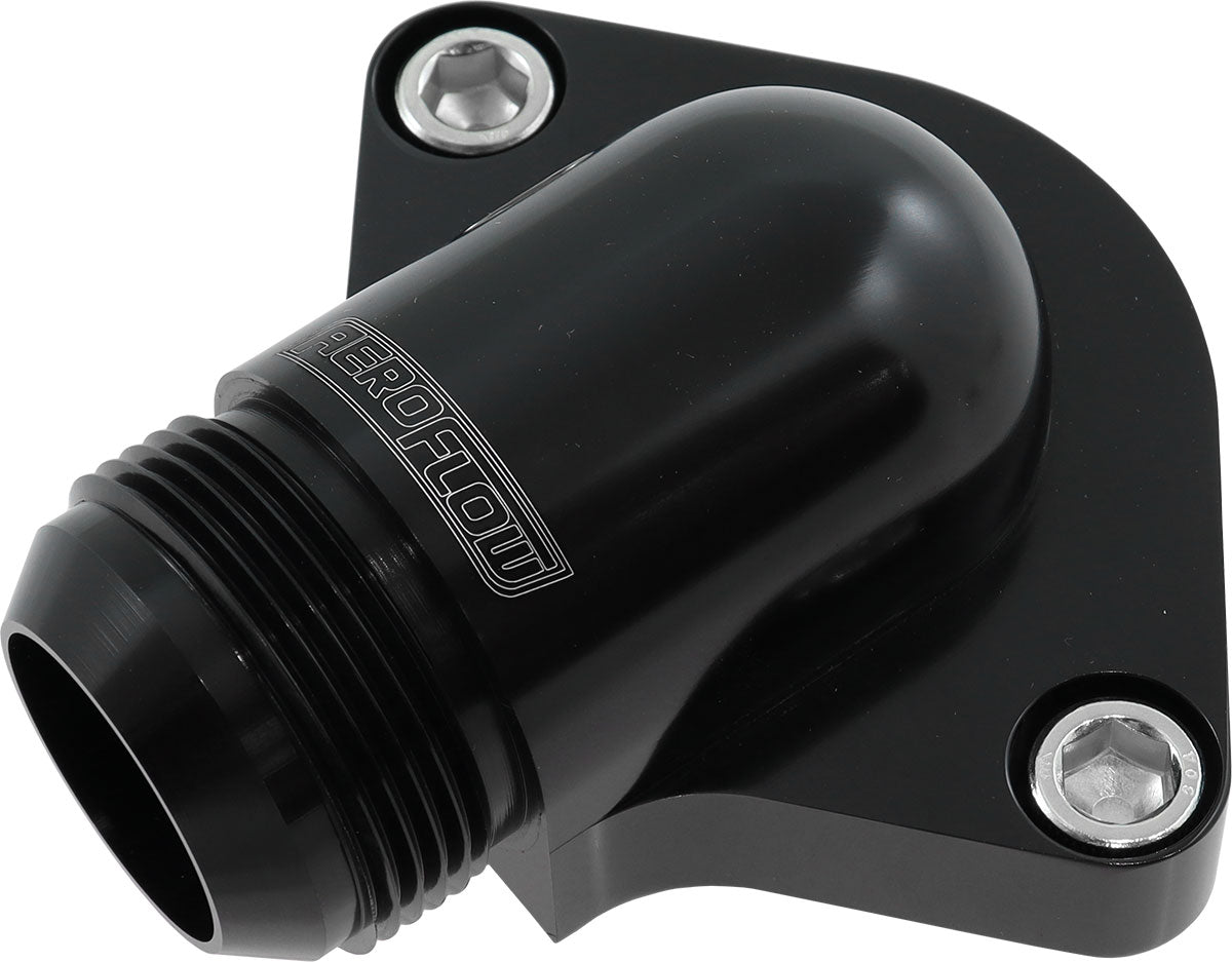 Aeroflow Billet Low Profile -20AN Thermostat Housing - Black   Suit Small & Big Block Chevy and Holden V8