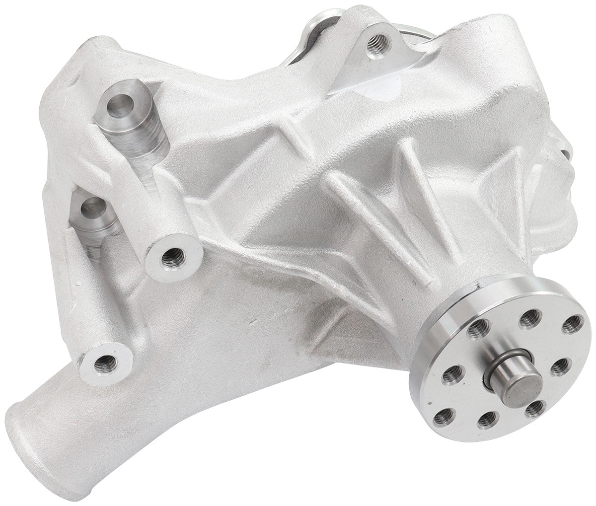 Small Block Chev Long Water Pump - Natural Cast  3/4" Shaft with 5/8" Fan Pilot Snout
