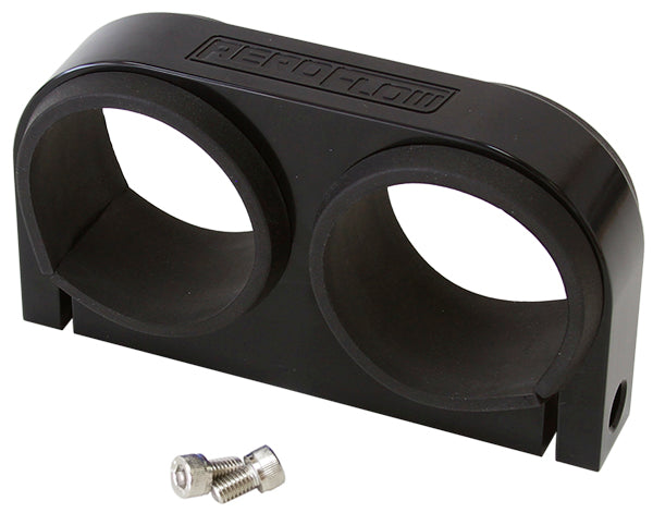Dual Billet Fuel Pump Bracket - Black   Suits Aeroflow/Bosch 044 Fuel Pumps. Can also be used as a 2-5/8" Gauge Holder