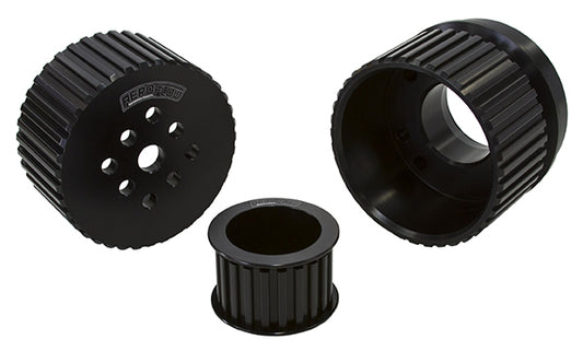 Ford Gilmer Drive Kit (Belt not included) - Black Finish   Suit Ford 289 to 351 Winsdor and 302 to 351 Cleveland, 3 & 4 Bolt Pattern