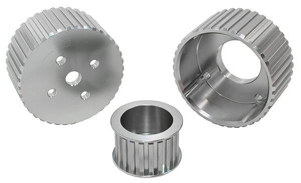 Holden Gilmer Drive Kit (Belt not included) - Silver Finish   Suit 253 to 308 Holden V8 with Large Bearing Water Pump