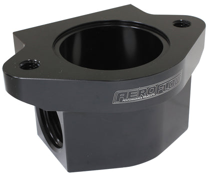 Billet Remote Thermostat Housing - Black   With -12ORB Ports, Use With Chev Thermostat Housing