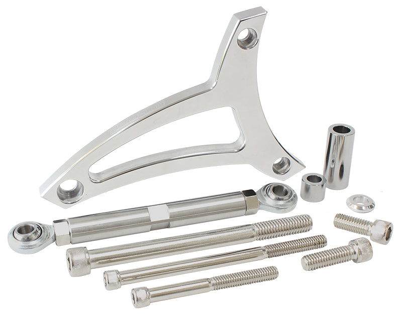 Standard Mount Billet Alternator Bracket     Polished Finish. Suit Ford 289-302W with driver side water pump hose inlet