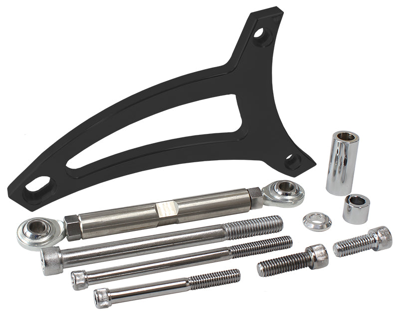 Aeroflow Standard Mount Billet Alternator Bracket - Black Finish     Suit Ford 351W with drivers side water pump hose inlet