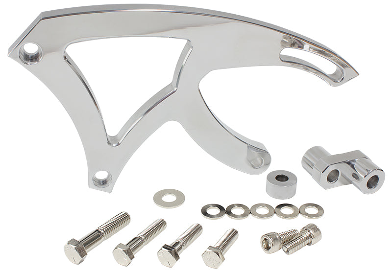 Billet Aluminium Power Steering Bracket   Suit 302-351C, Mid mount passenger side with GM Saginaw pump, Polished finish
