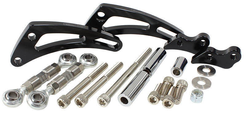 Low Mount Billet A/C Compressor Bracket, Black   Suit S/B Chev