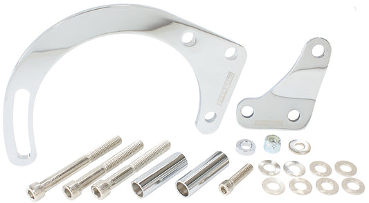 Low Mount Alternator Bracket    Chrome Finish. Suit Small Block Chevy with Short Water Pump