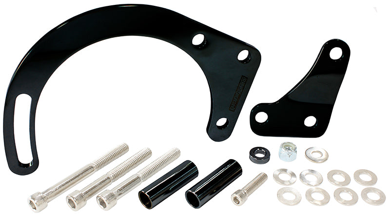 Low Mount Alternator Bracket  Black Finish. Suit Small Block Chevy with Short Water Pump