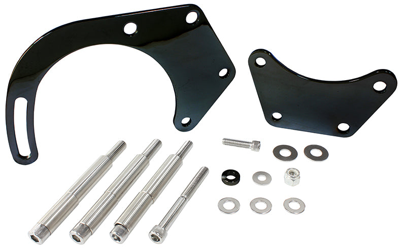 Low Mount Alternator Bracket  Black Finish. Suit Big Block Chevy with Long Water Pump
