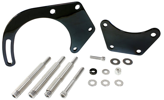Low Mount Alternator Bracket  Black Finish. Suit Big Block Chevy with Long Water Pump