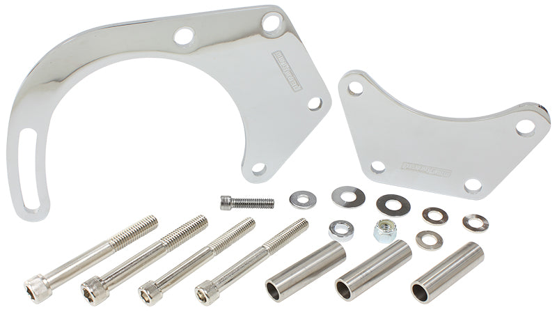 Low Mount Alternator Bracket    Chrome Finish. Suit Big Block Chevy with Short Water Pump