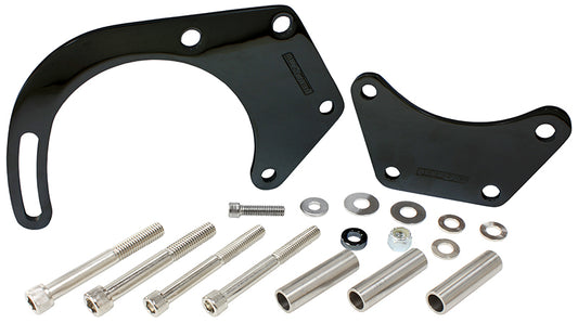 Low Mount Alternator Bracket  Black Finish. Suit Big Block Chevy with Short Water Pump