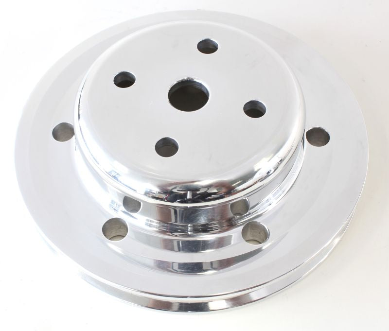 Billet Water Pump Pulley  Single V groove, suit Holden 253-308 with small bearing water pump, Polished