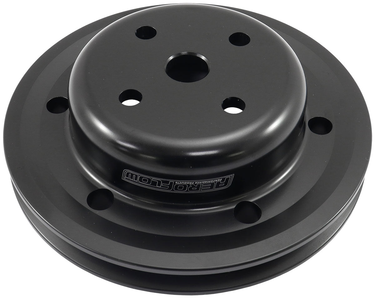 Billet Water Pump Pulley  Single V groove, suit Holden 253-308 with small bearing water pump, Black