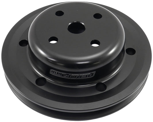 Billet Water Pump Pulley  Single V groove, suit Holden 253-308 with small bearing water pump, Black