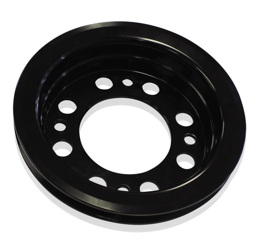 Aeroflow Billet Crankshaft Pulley  Single V groove, suit Holden 253-308 with Early Style water pump, Black