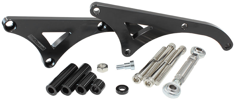 Mid Mount Billet Alternator Bracket     Black Finish. Suit Holden V8, driver side