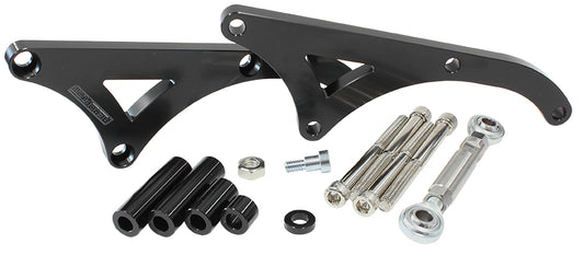 Mid Mount Billet Alternator Bracket     Black Finish. Suit Holden V8, driver side